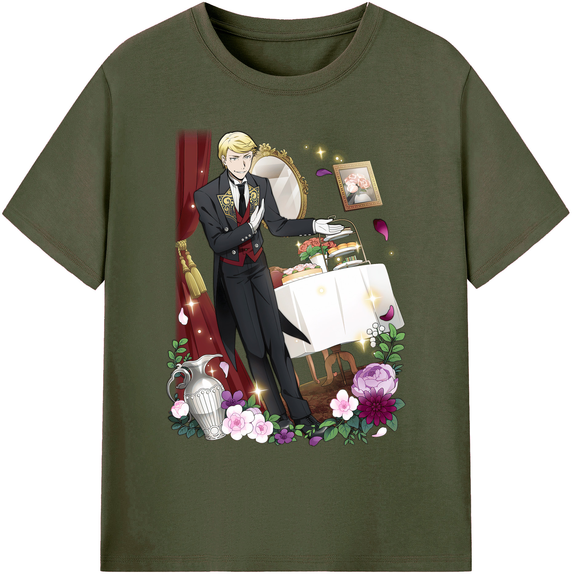 （画像用） 文豪ストレイドッグス Bungo Stray Dogs 綿100％ メンズ半袖Tシャツ｜肌触りやわらか＆通気性